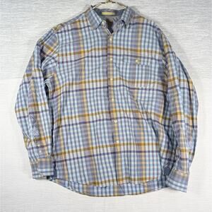 Tommy Bahama Jeans Casual Button Down Shirt Mens Size Large Blue Checked